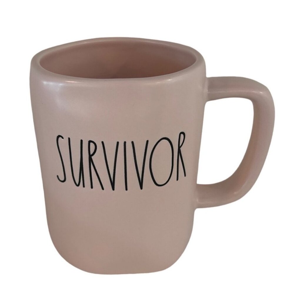 Rae Dunn Survivor Ceramic Mug Large Coffee Cup Minimalist Design Coffee Basket G